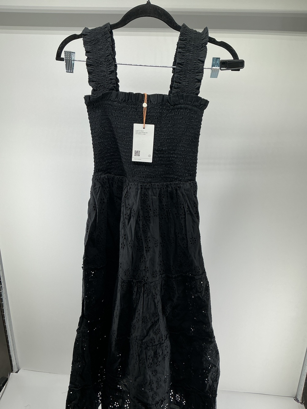 100% Organic Cotton Eyelet Smocked Midi Dress